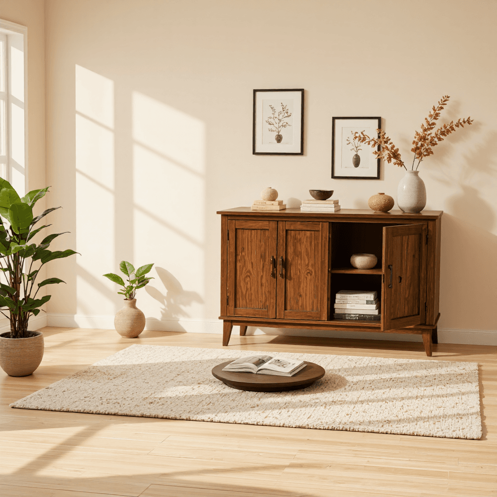 product photography of cabinet with doors