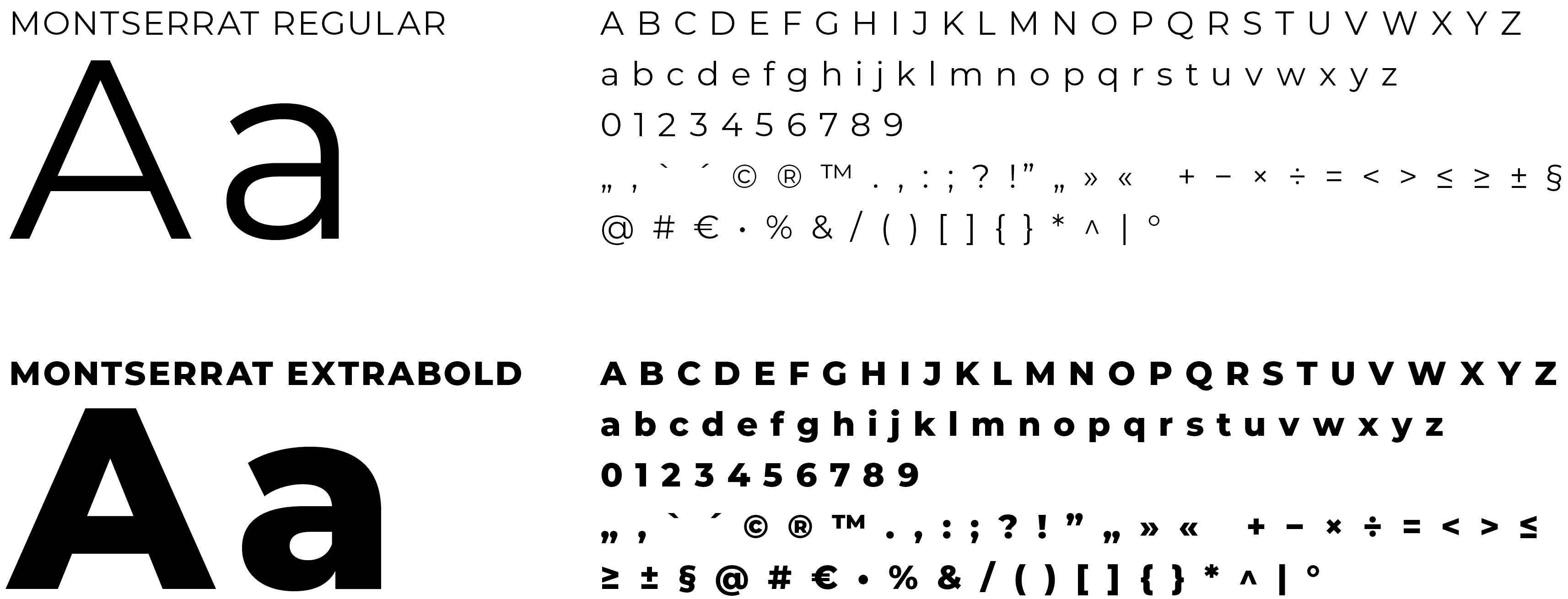 Typografie Montserrat Regular und Extrabold