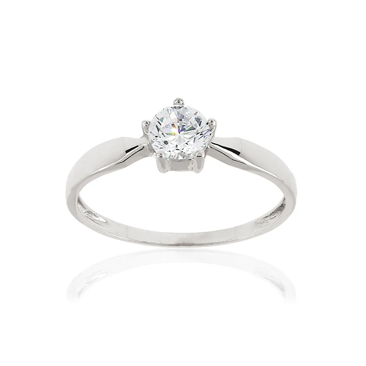 Bague en or blanc 375 sertie de oxydes de zirconium