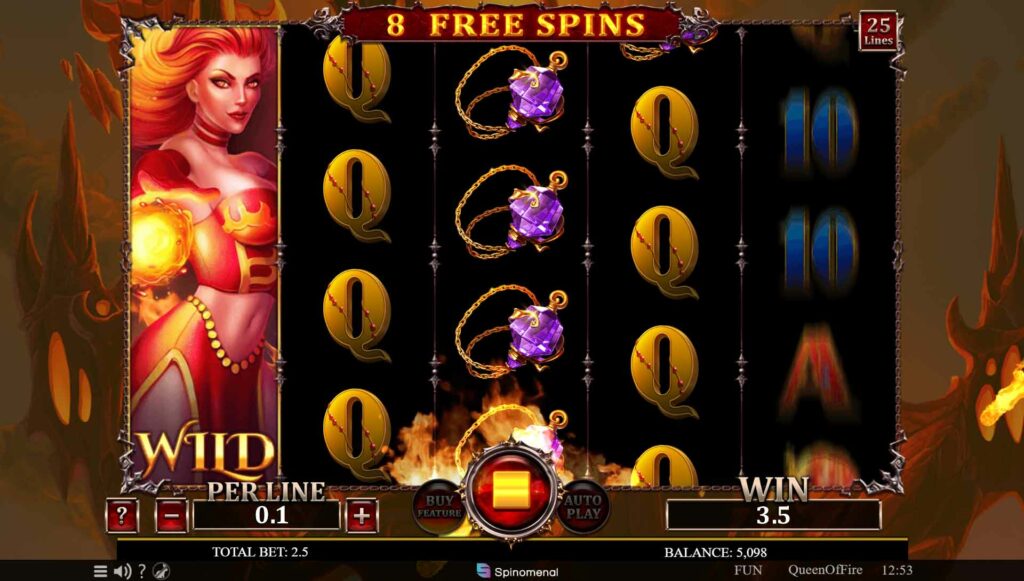 Queen Of Fire - Free Spins officiel Spinomenal