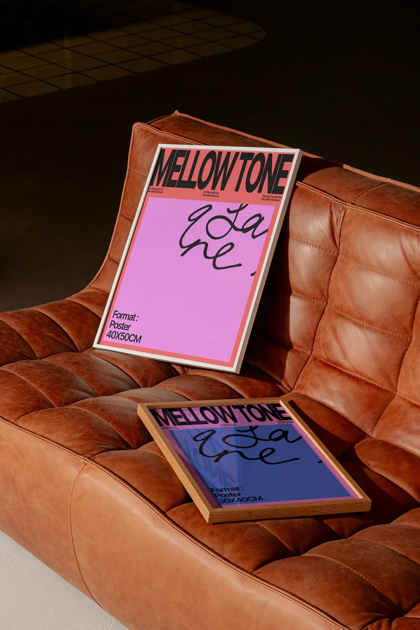 frame mockup on a couch