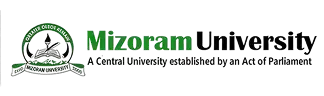 The image displays the logo of Mizoram University, featuring a green arch with a stylized flame and the name of the university in bold, reflecting its focus on higher education programs.