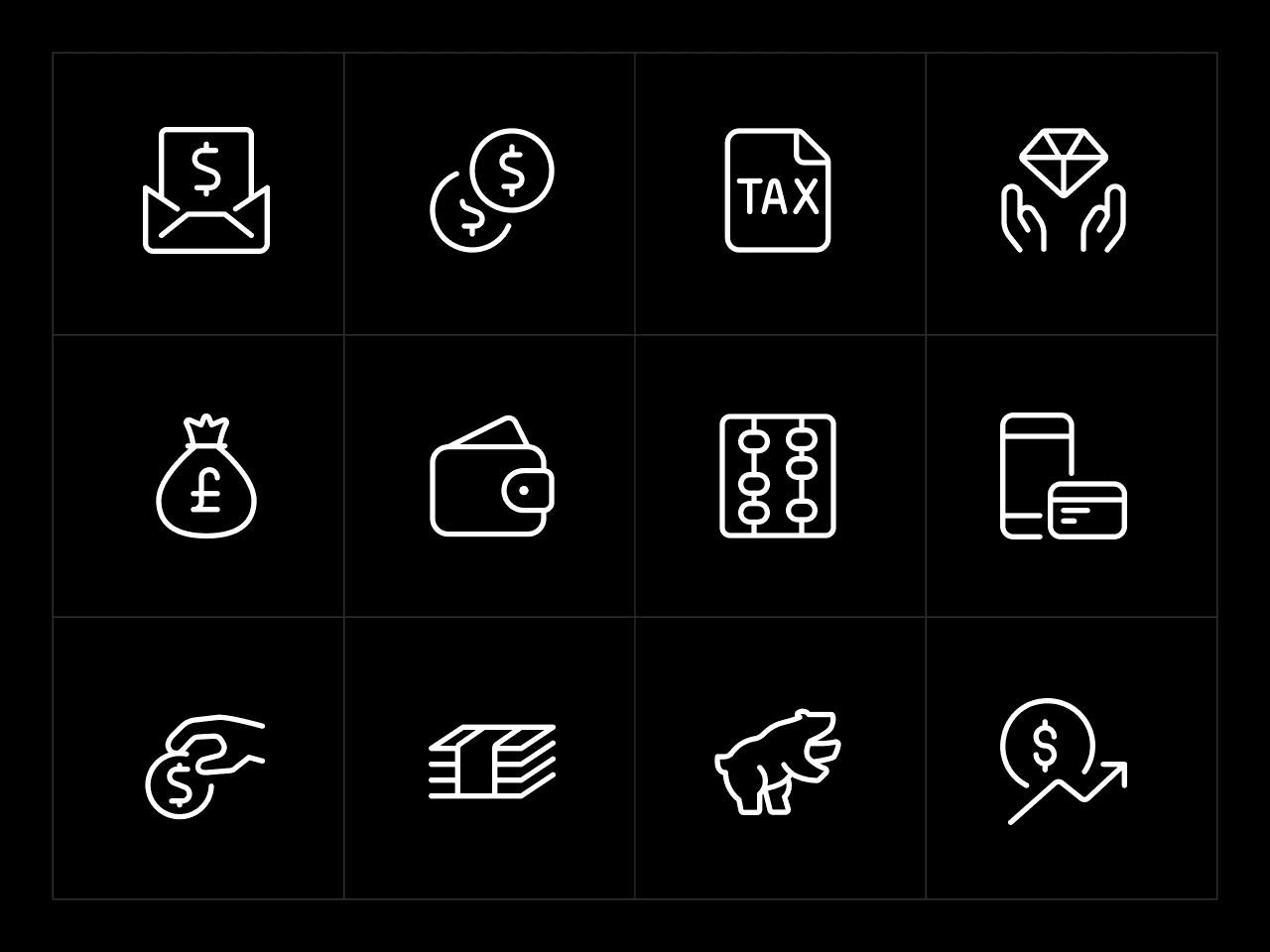 Ultimate Light Finance Icon Set