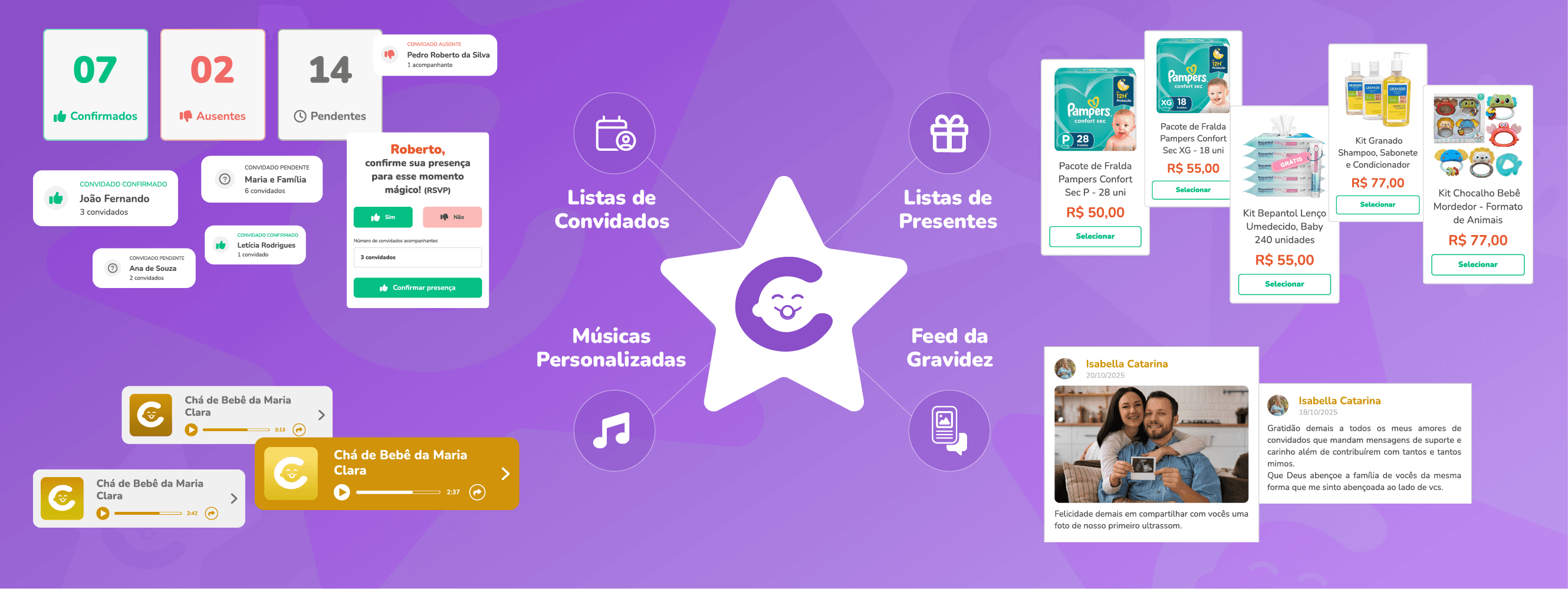 Mamãe grávida mostrando as informações sobre o Blog do Chá.