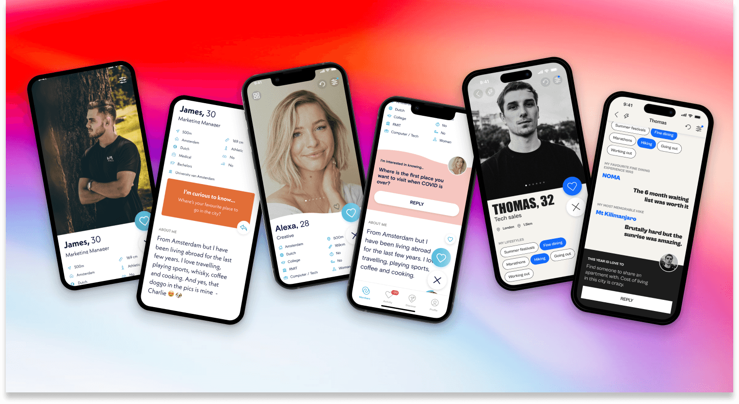 Design evolution of a dating app
