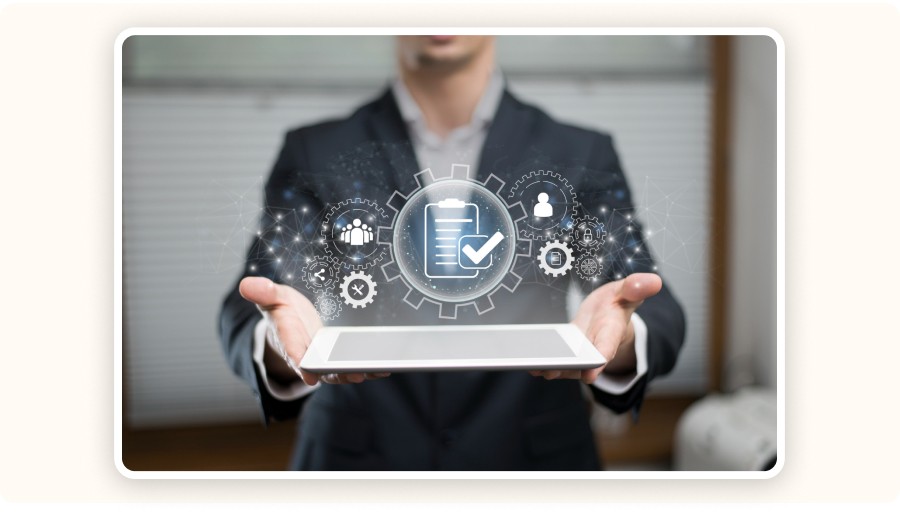 Digital illustration of project management