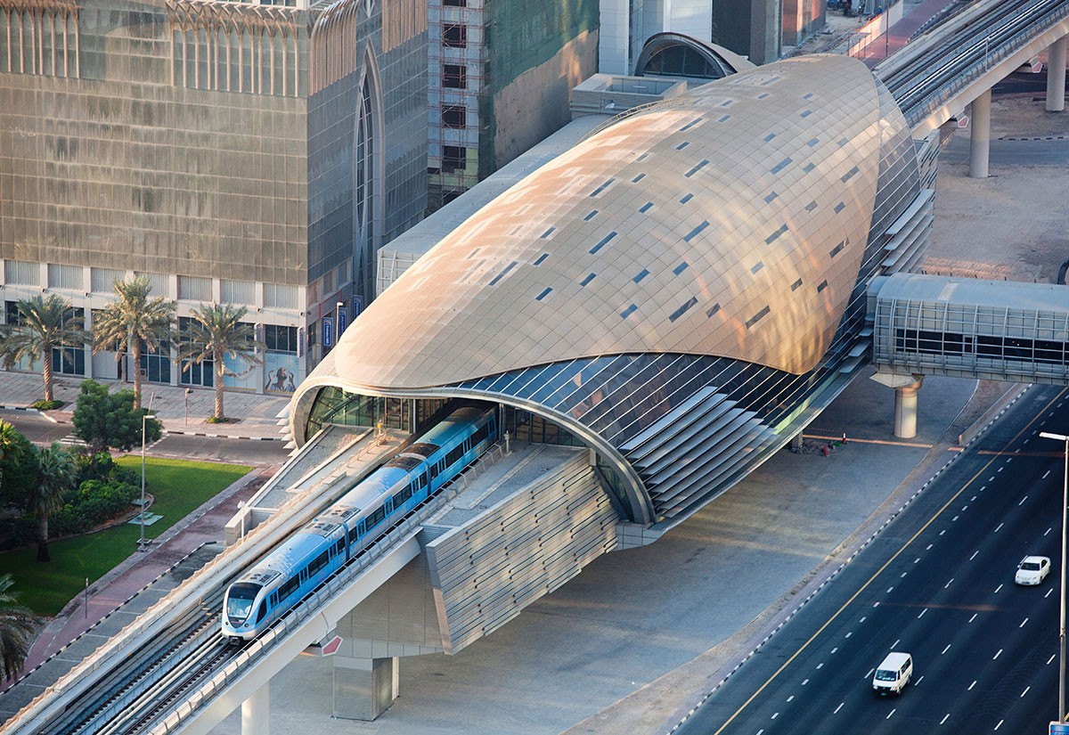 A view of a Dubai Metro station