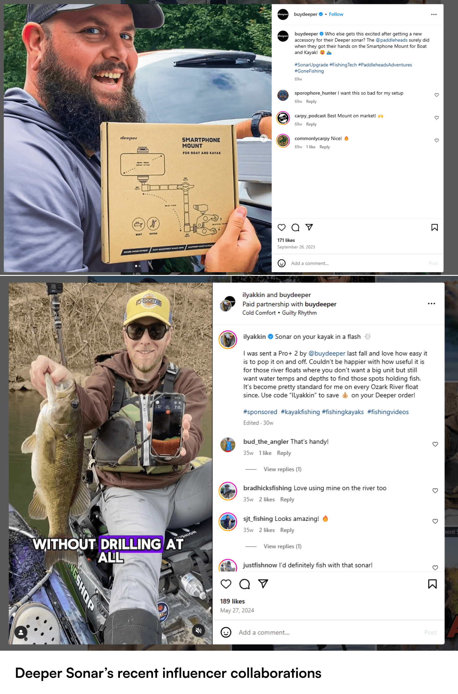 Deeper Sonar’s influencer marketing collaborations 