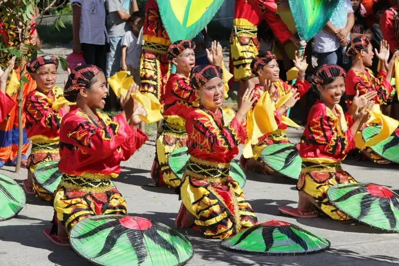 Colorful tribal dance performance