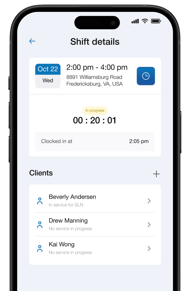 Impromptu shifts in mobile app.
