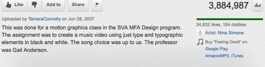 a screenshot of a YouTube video description and view count