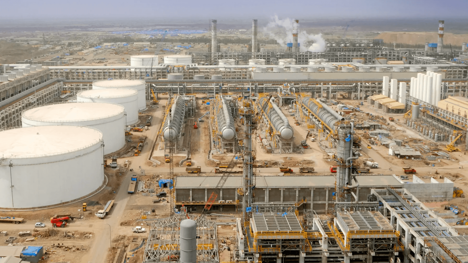 A large industrial energy complex equipped with advanced monitoring systems, symbolising the vast, data-rich infrastructure of the energy sector that remains largely underutilised