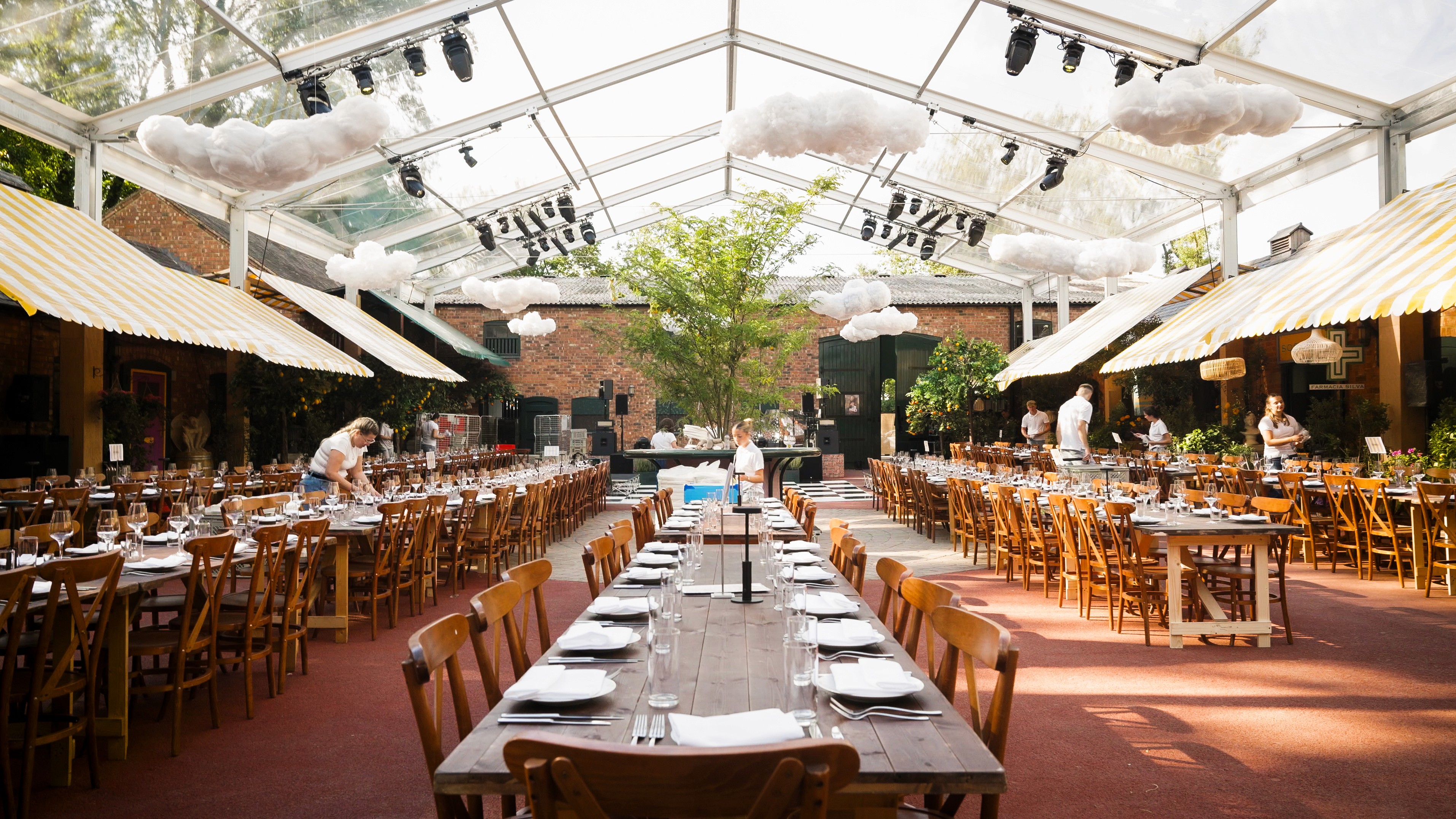 Elegant event venue styled for a luxury dining experience by Copper Events