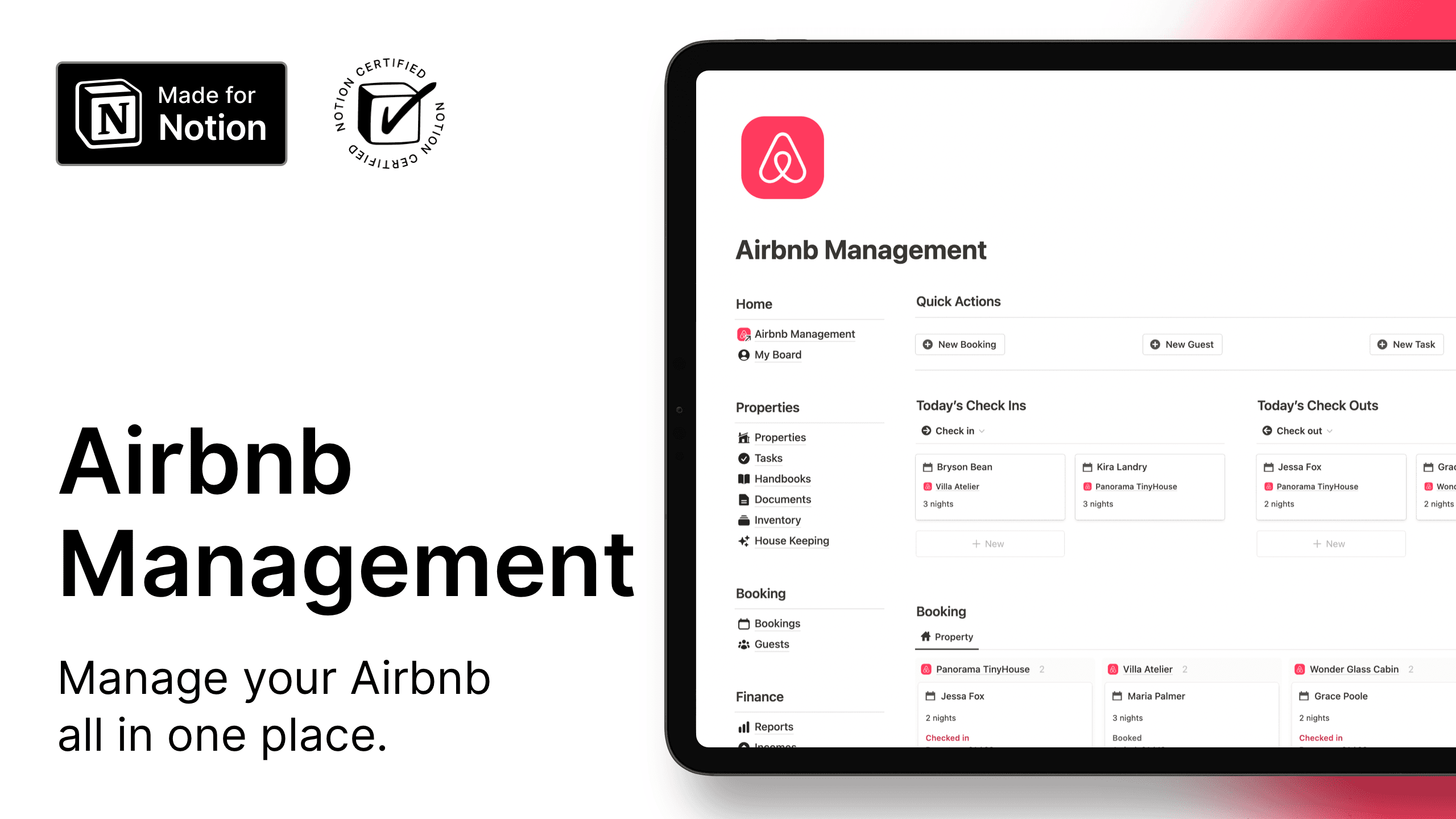 Airbnb Management Notion Template