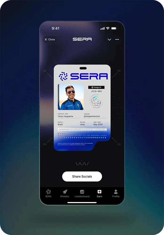 A smartphone displaying a dark-themed app interface with user profile information and content options at the bottom.