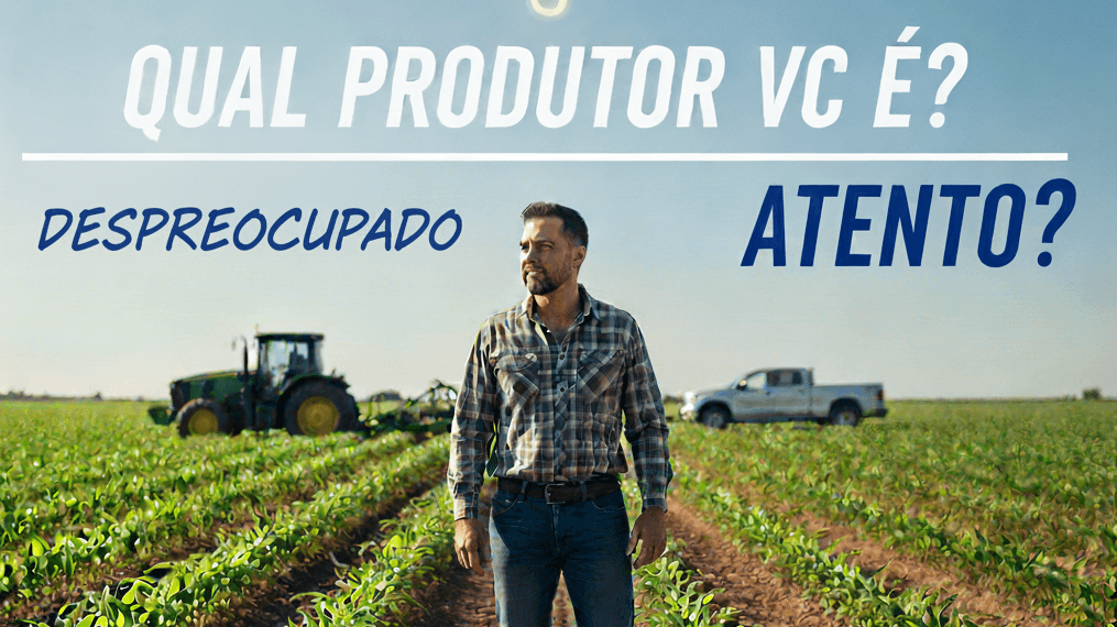 Imagem conceitual para blog agro questionando o perfil de gestão do produtor rural: atento ou despreocupado.