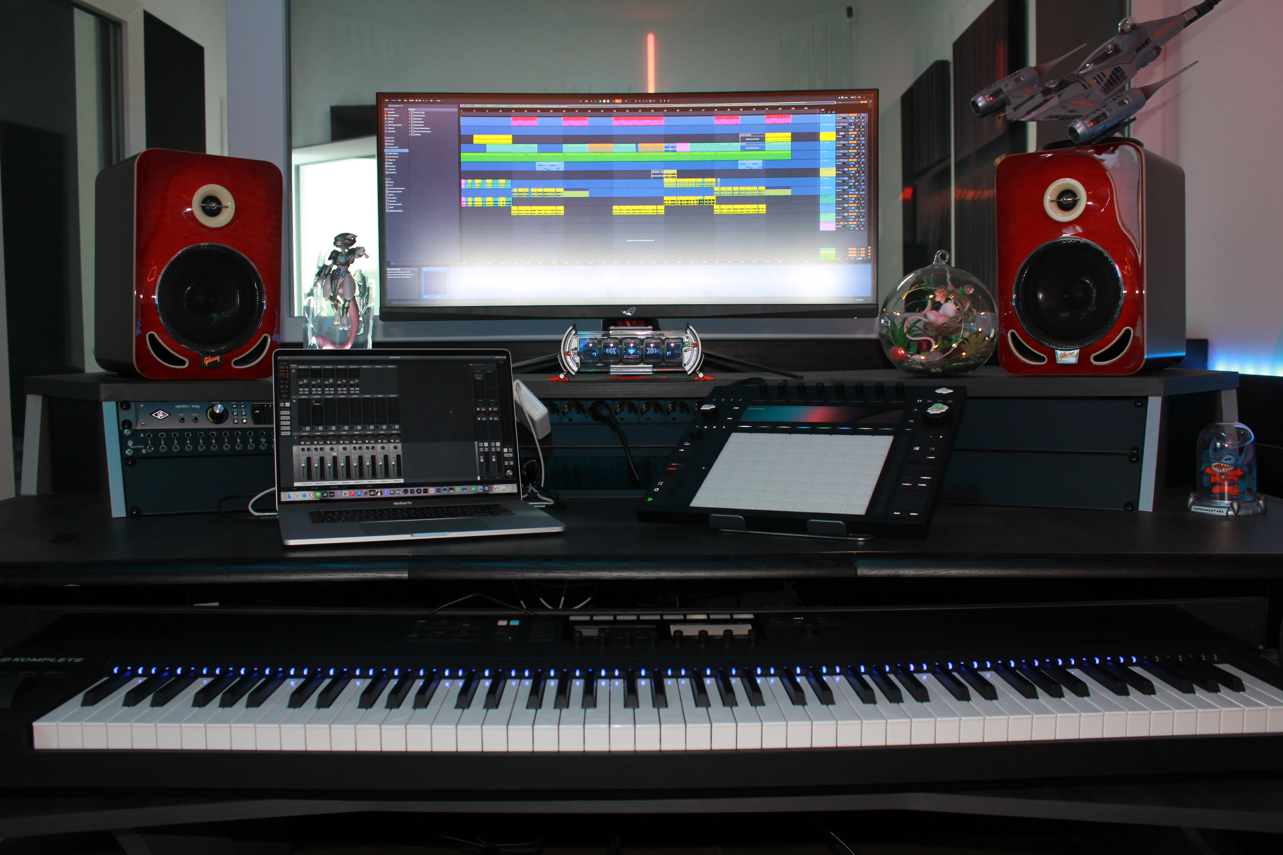 Setup de monitoreo de audio profesional