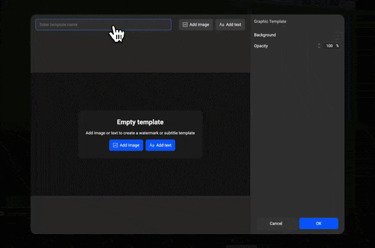 Creating a graphic template for downloaded clips