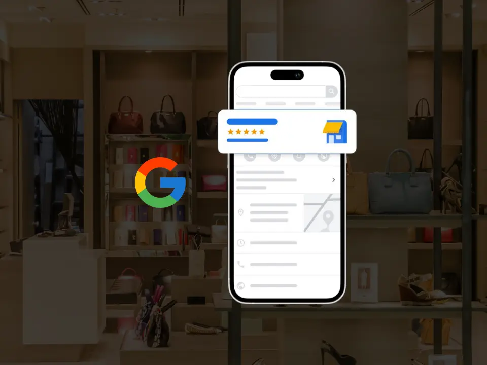 Aperçu d’une fiche Google optimisée avec le logo Google, conçue pour améliorer la visibilité en ligne.