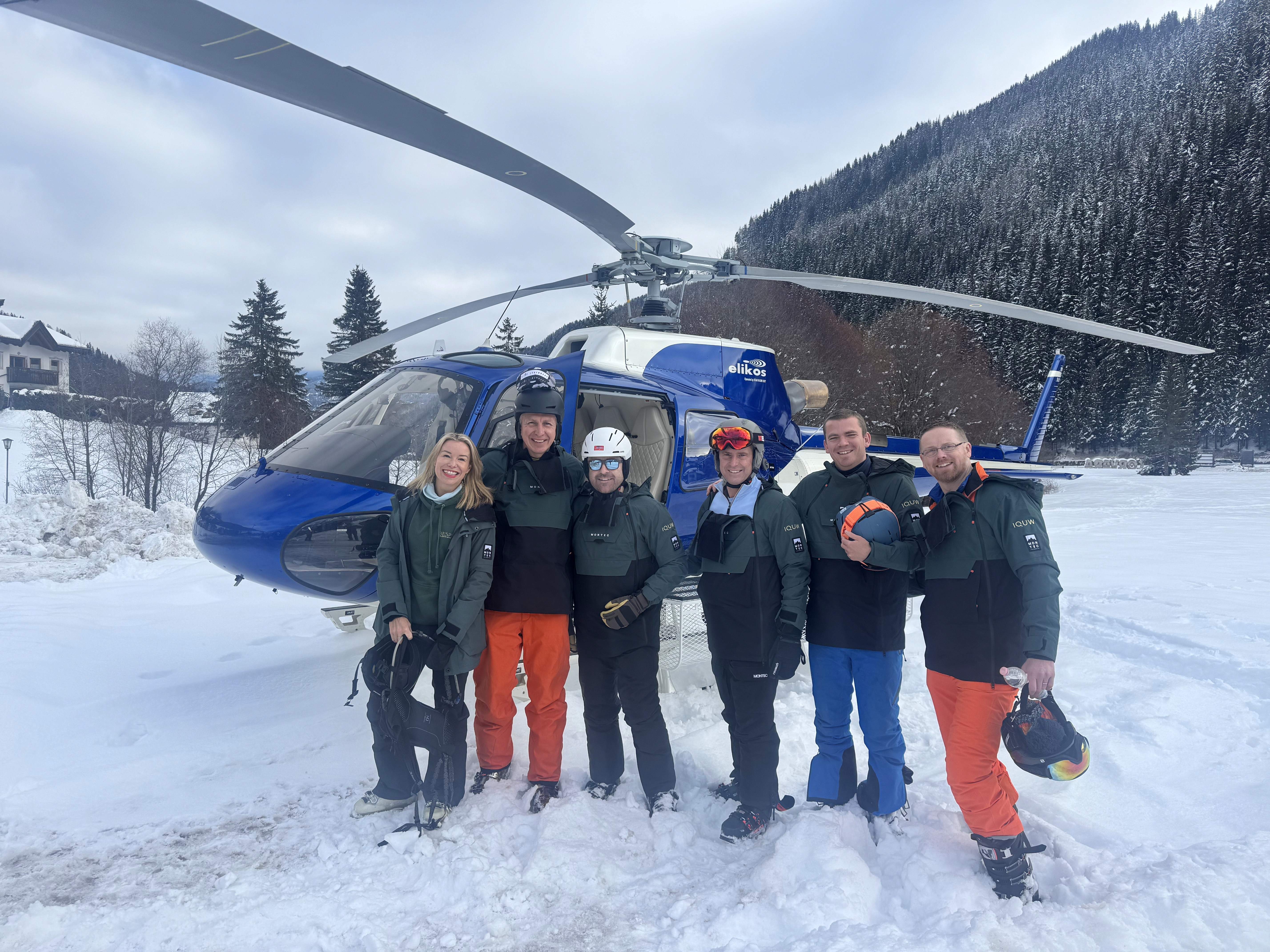 Snow-covered chalet venue for IQUW corporate ski event