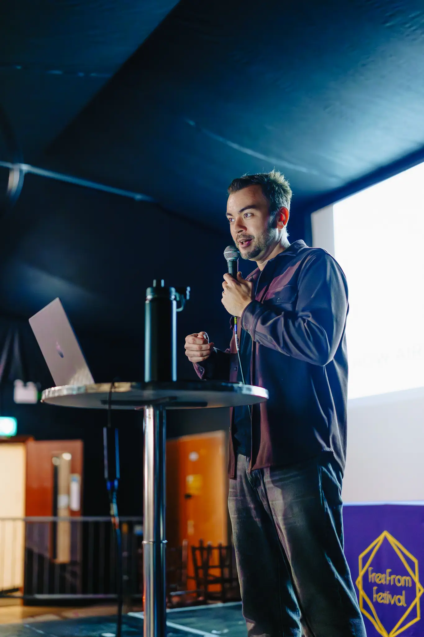 Matt Bzdel Speaking at free from festival at speakers stage