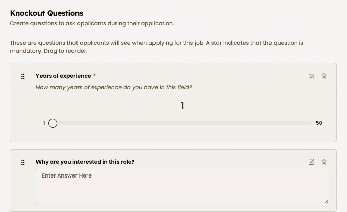 Custom application form questions - Happlicant