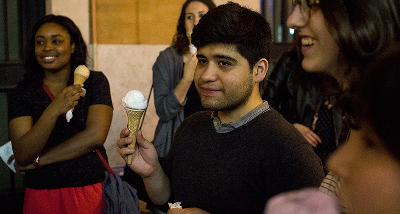 people eating ice cream