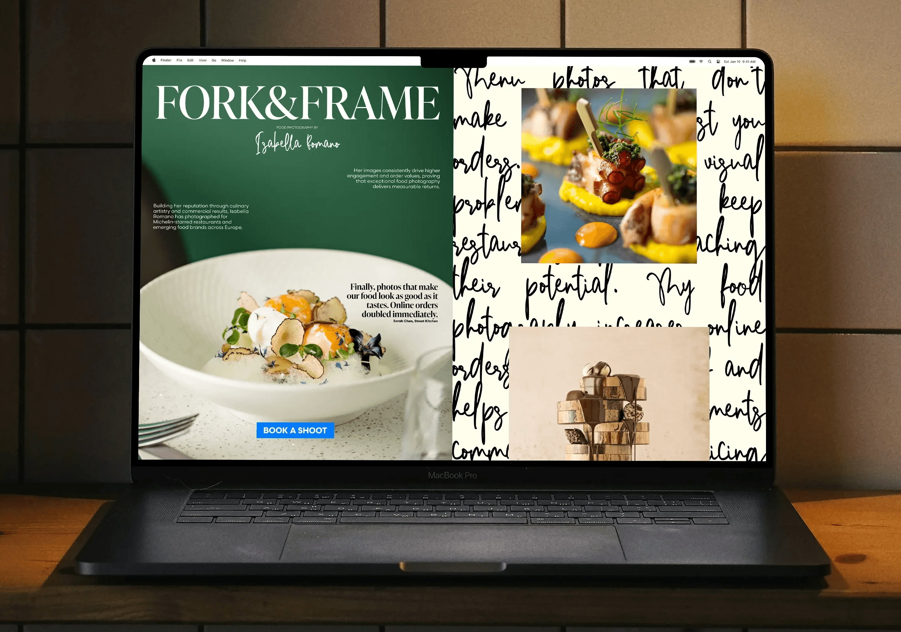 food photographer website design