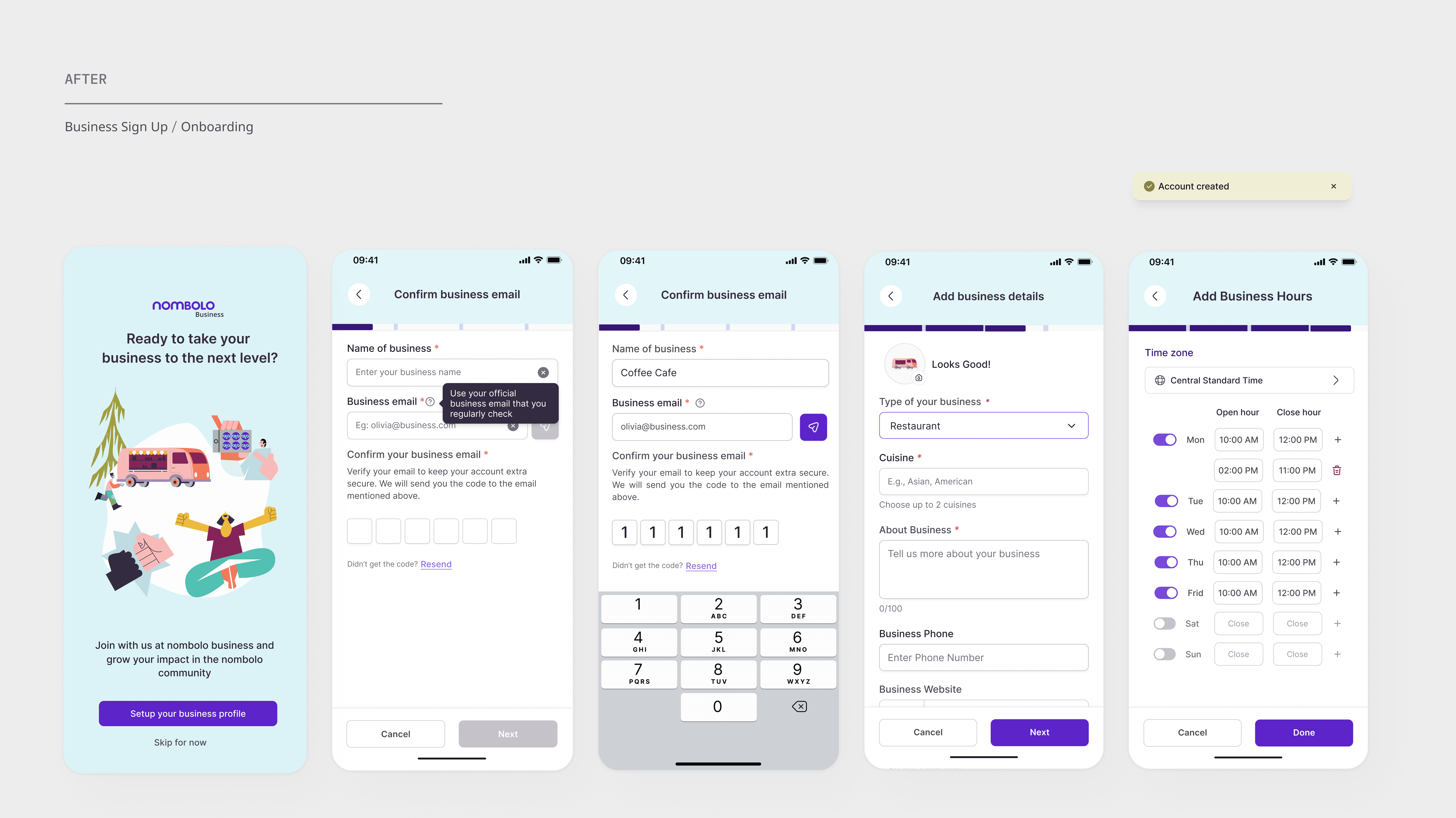 business onboarding before