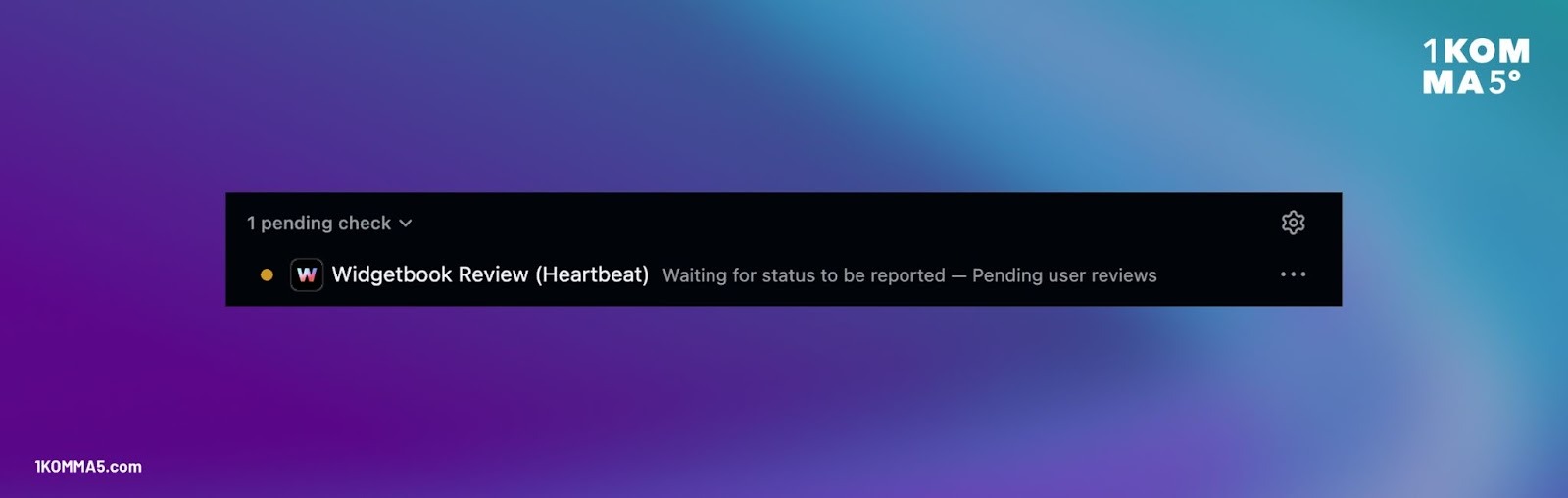 Widgetbook's GitHub check for 1KOMMA5º's Heartbeat App