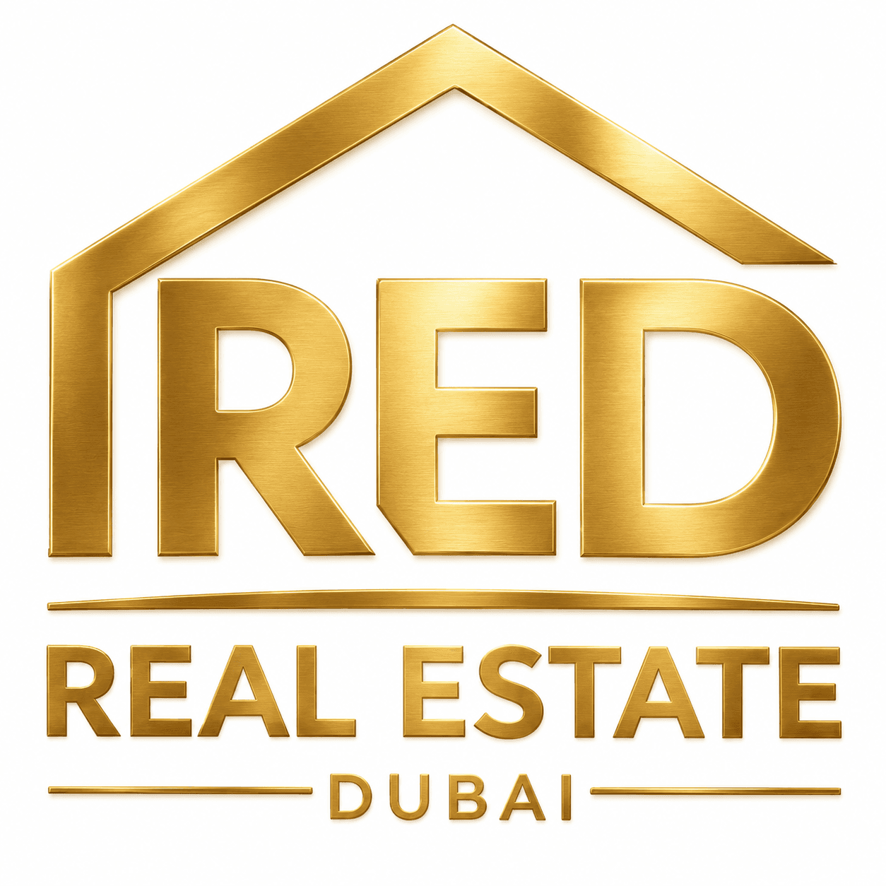 RED Real Estate Dubai – Official Gold Logo