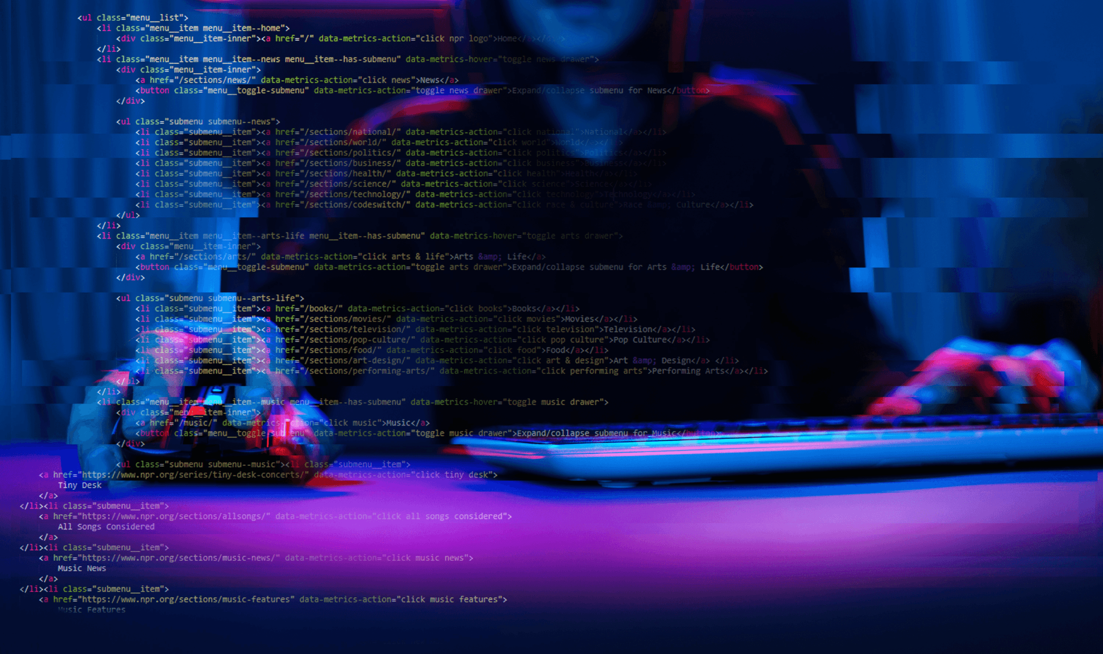 Spooky guy doing computer things