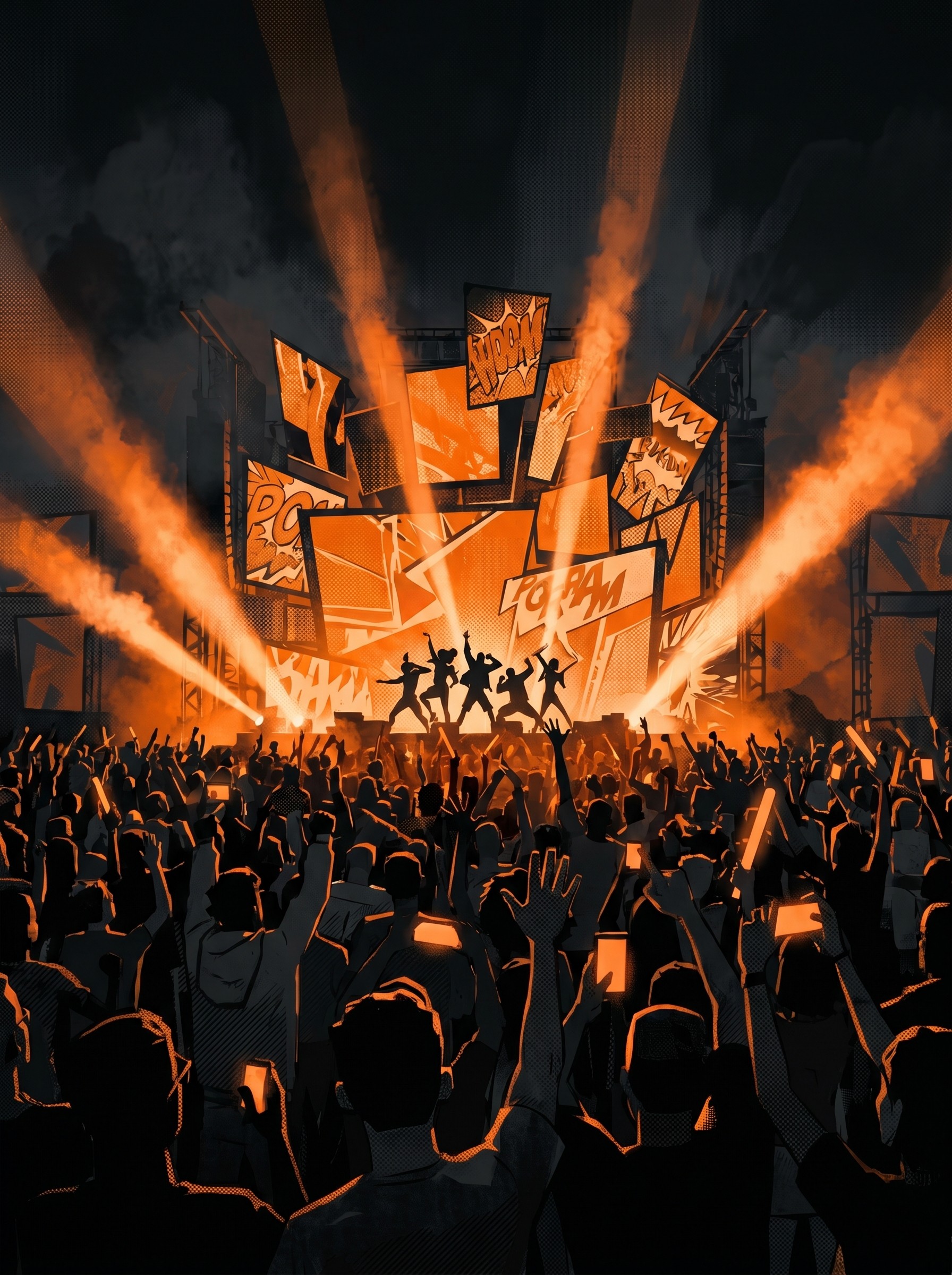 orange red card studio background