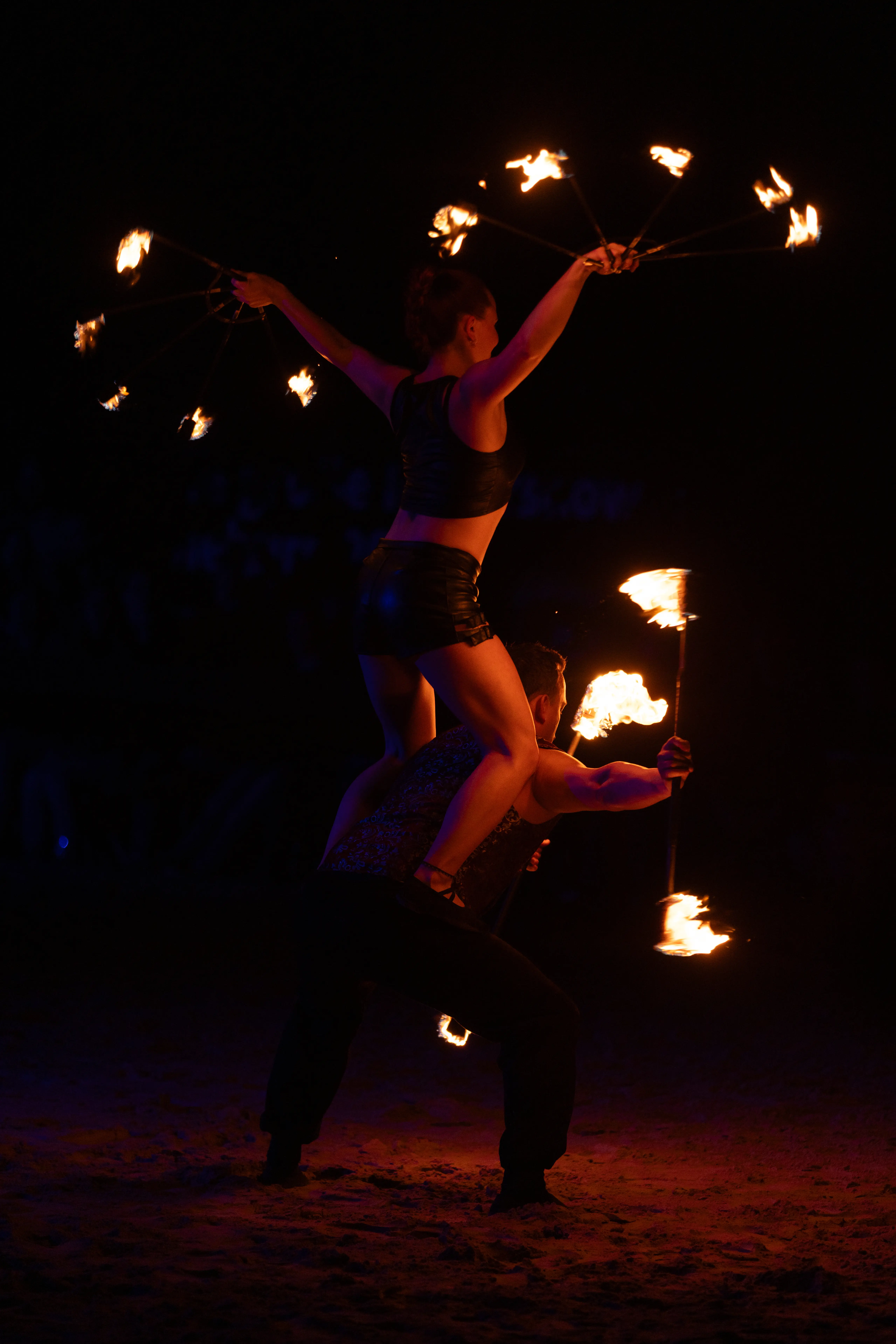 Duo Feuershow in der Nähe von Stuttgart