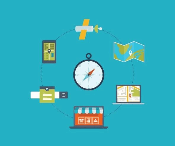 An illustration of GPS technology components.