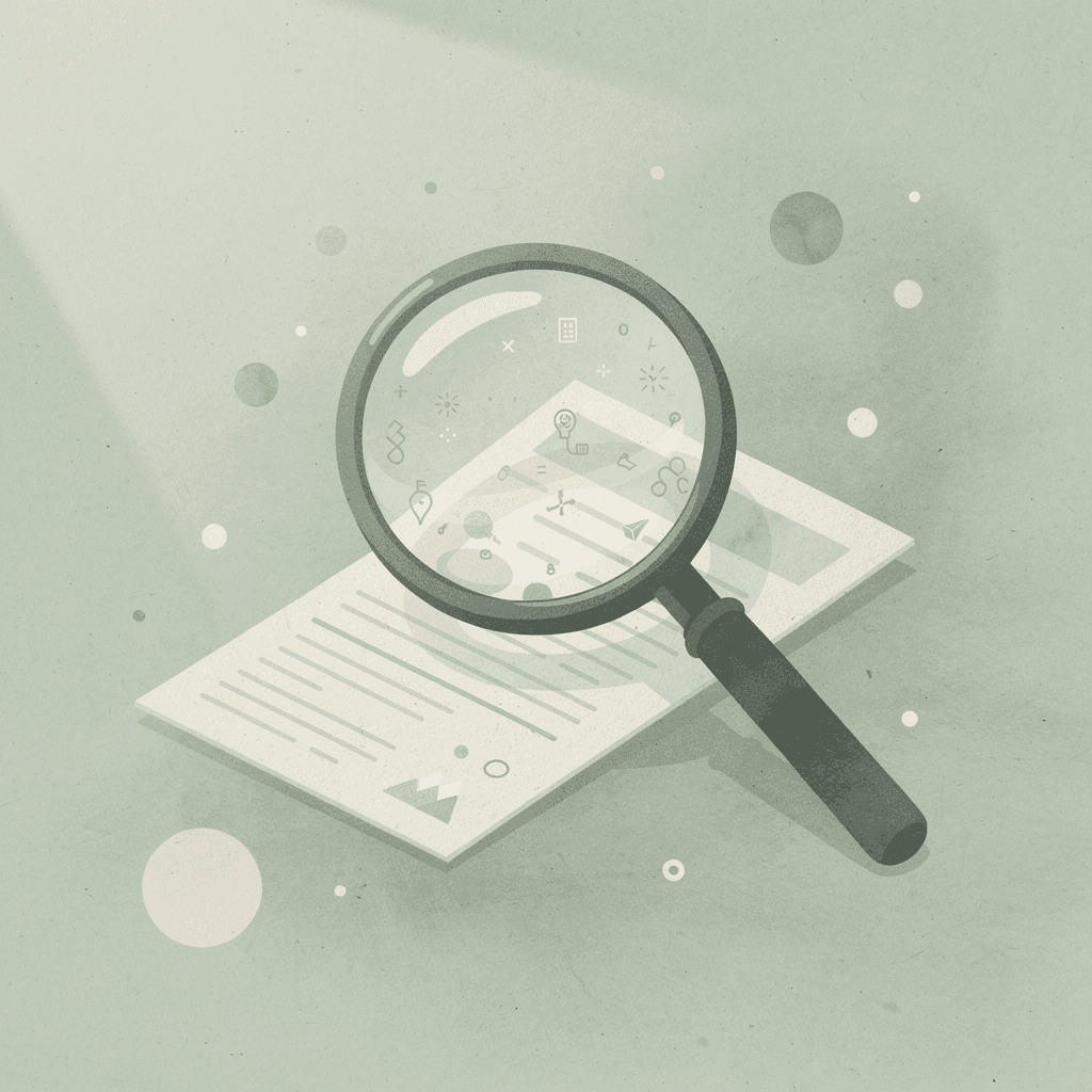 Magnifying glass examining a claims platform to assess legitimacy