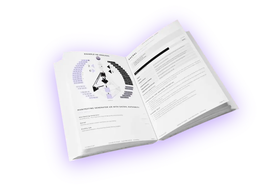 Mock-up of a Human Design analysis from Codes of Life®
