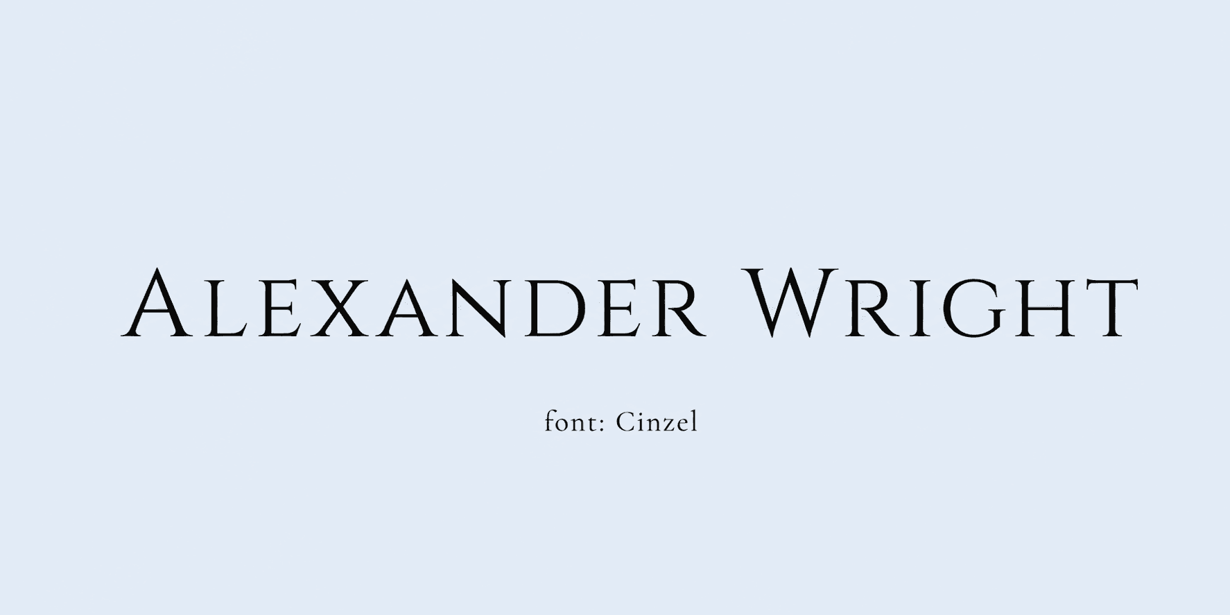 Sample name signed in a cursive signature font on a light background, with the font name labeled below.