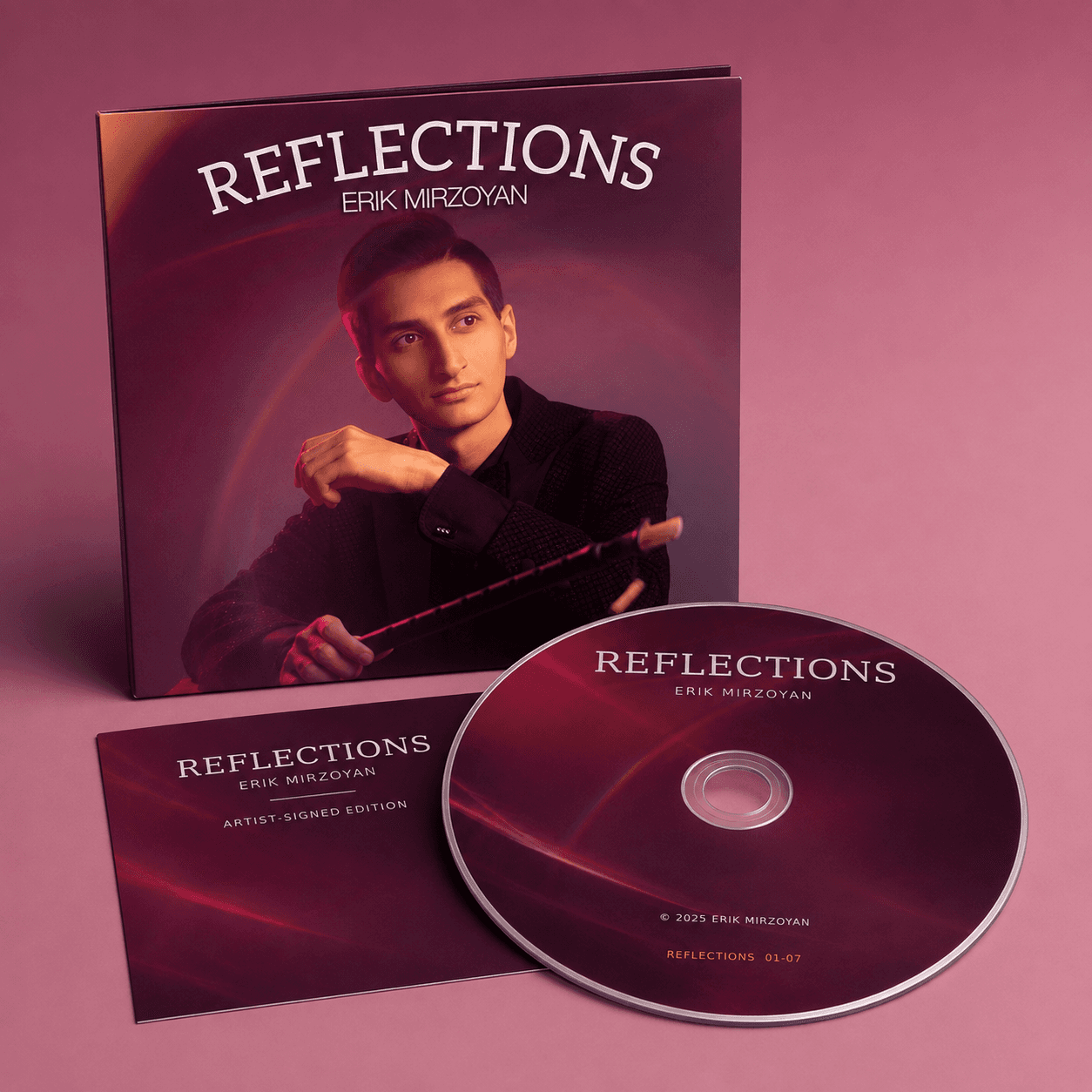 Reflections limited signed edition with four-panel packaging, printed CD and artist-signed card