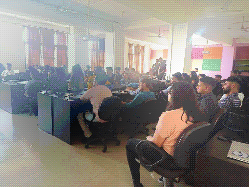 Image of a classroom attending deisgn talk & workshop at LPU