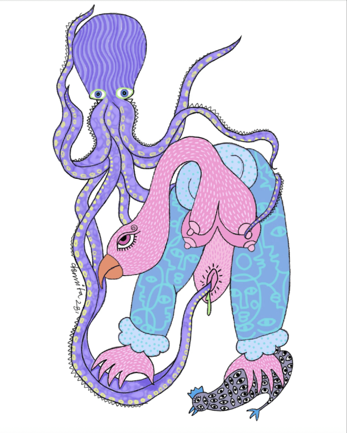 herd of sheep on road painting