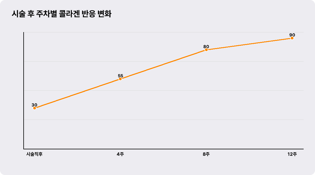 시술 후 주차별 콜라겐 반응 변화
