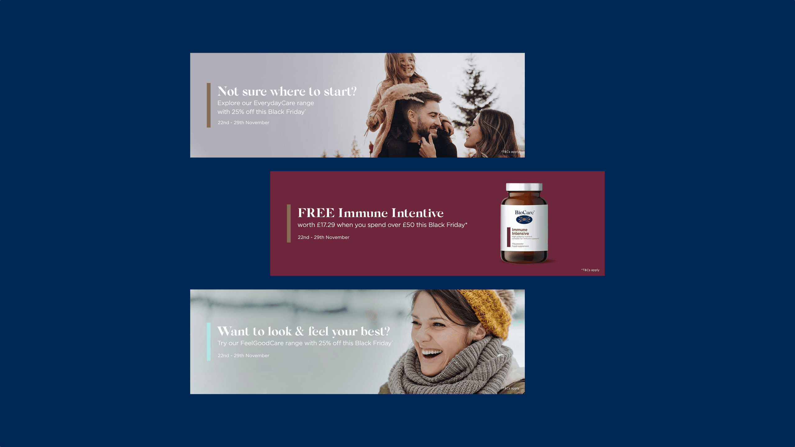 Display banners for the new Biocare brand
