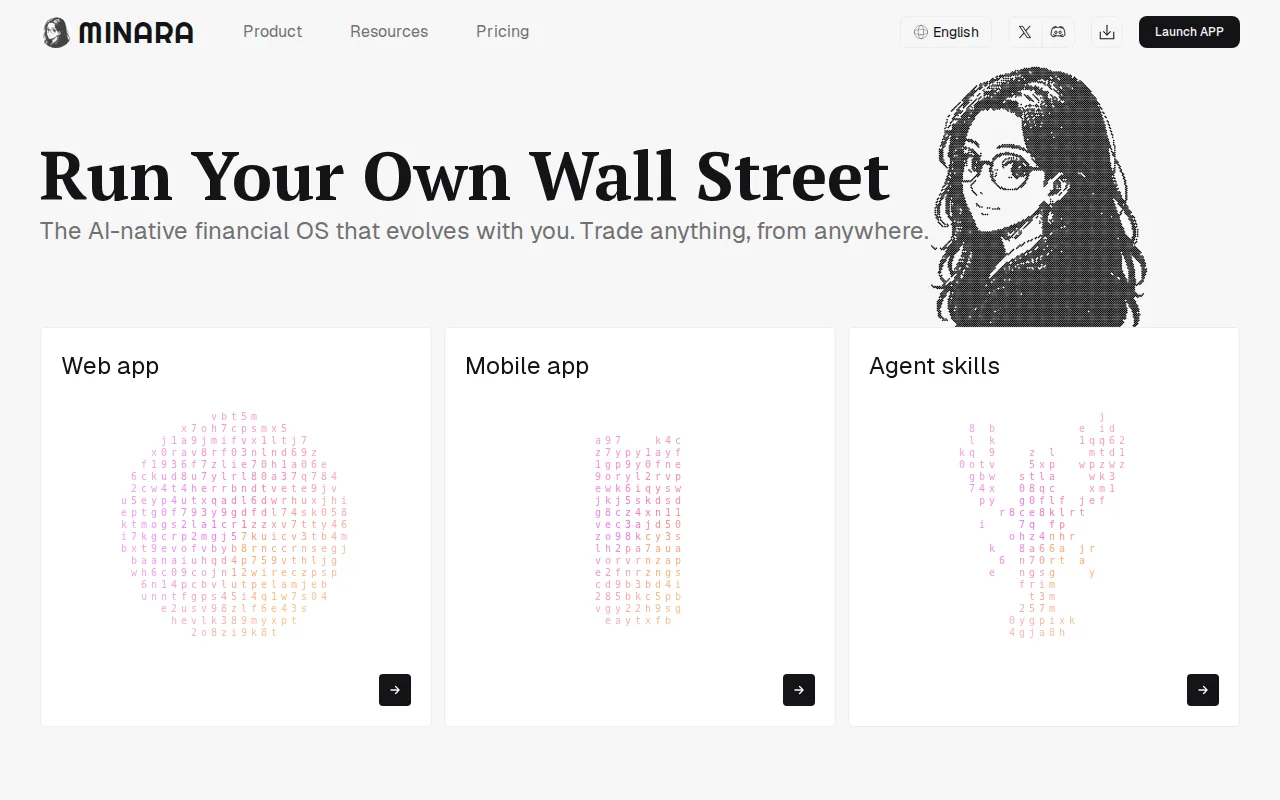 Minara: visual reference for 2. Minara, AI Copilot With Automated Trading Workflows