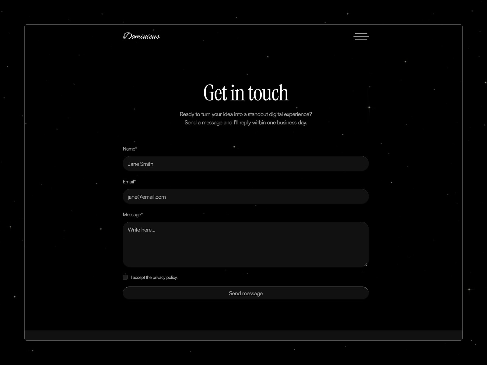 Dominicus — 极简现代作品集网站设计灵感