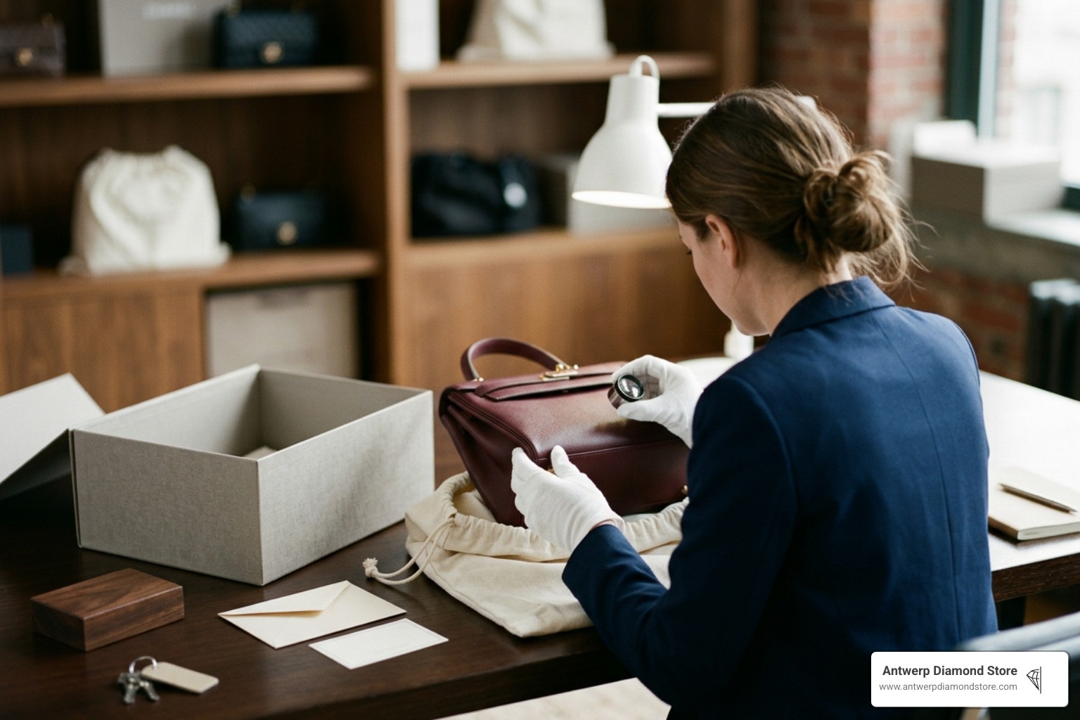 verified luxury handbag authentication dust bag and packaging