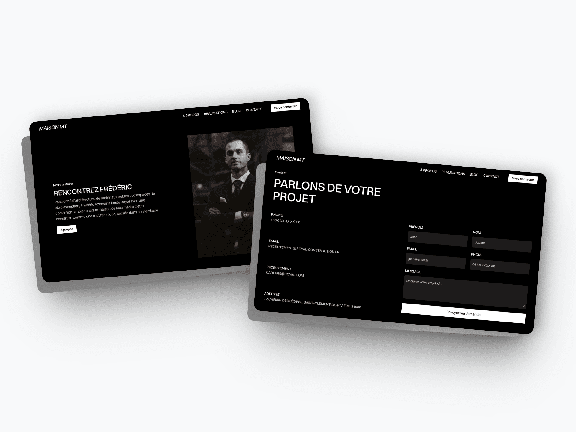 site web construction immobilier luxe Montpellier