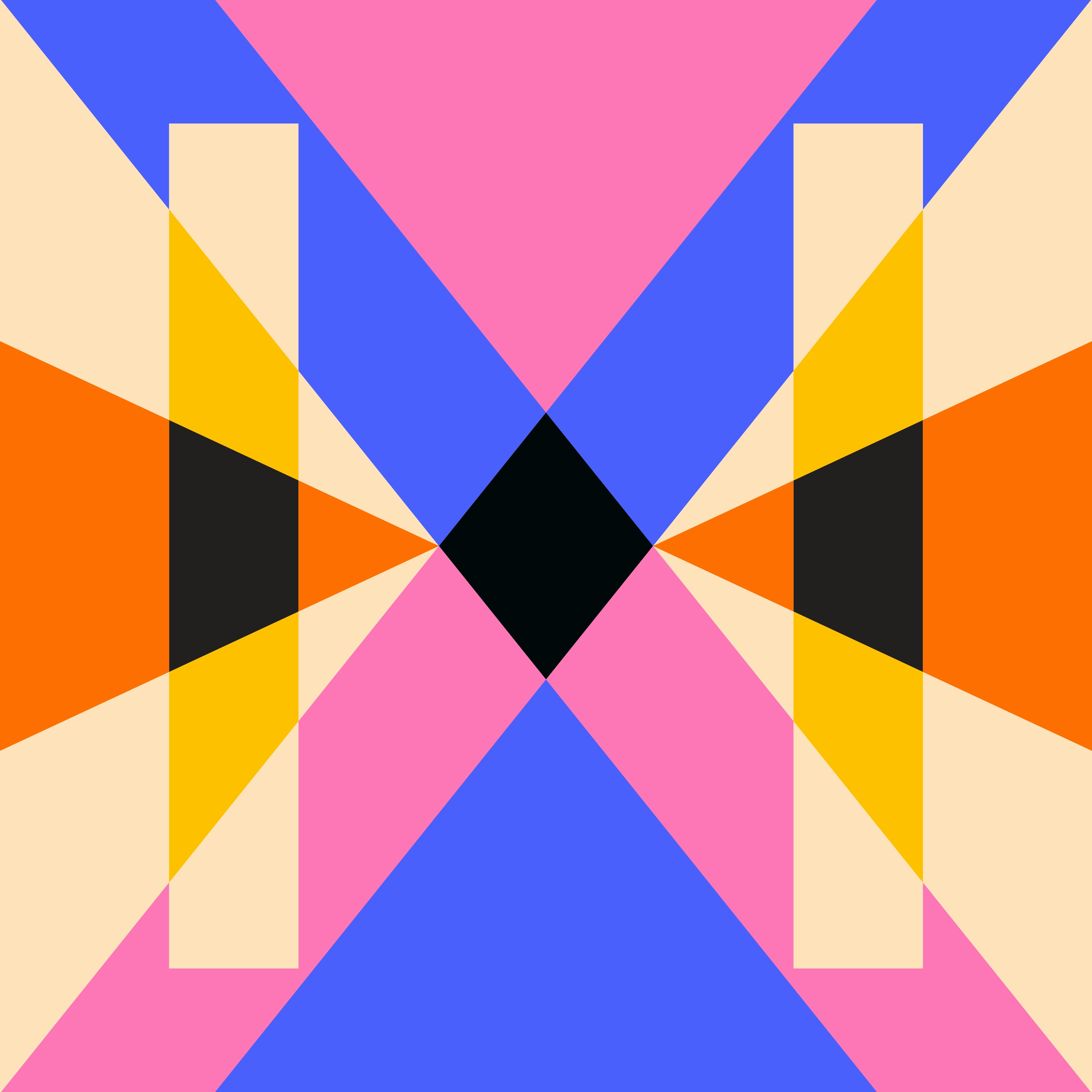 Geometric pattern of colorful triangles