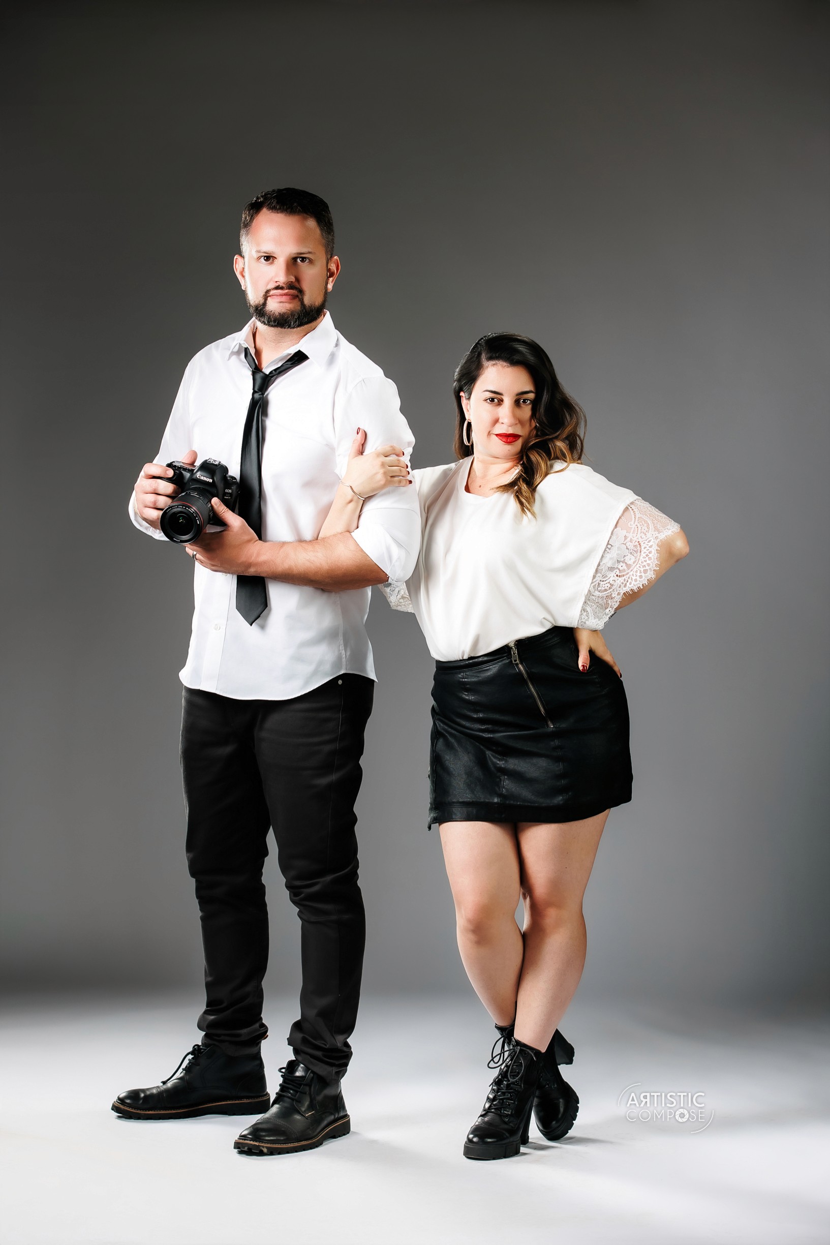 Photographer holding camera