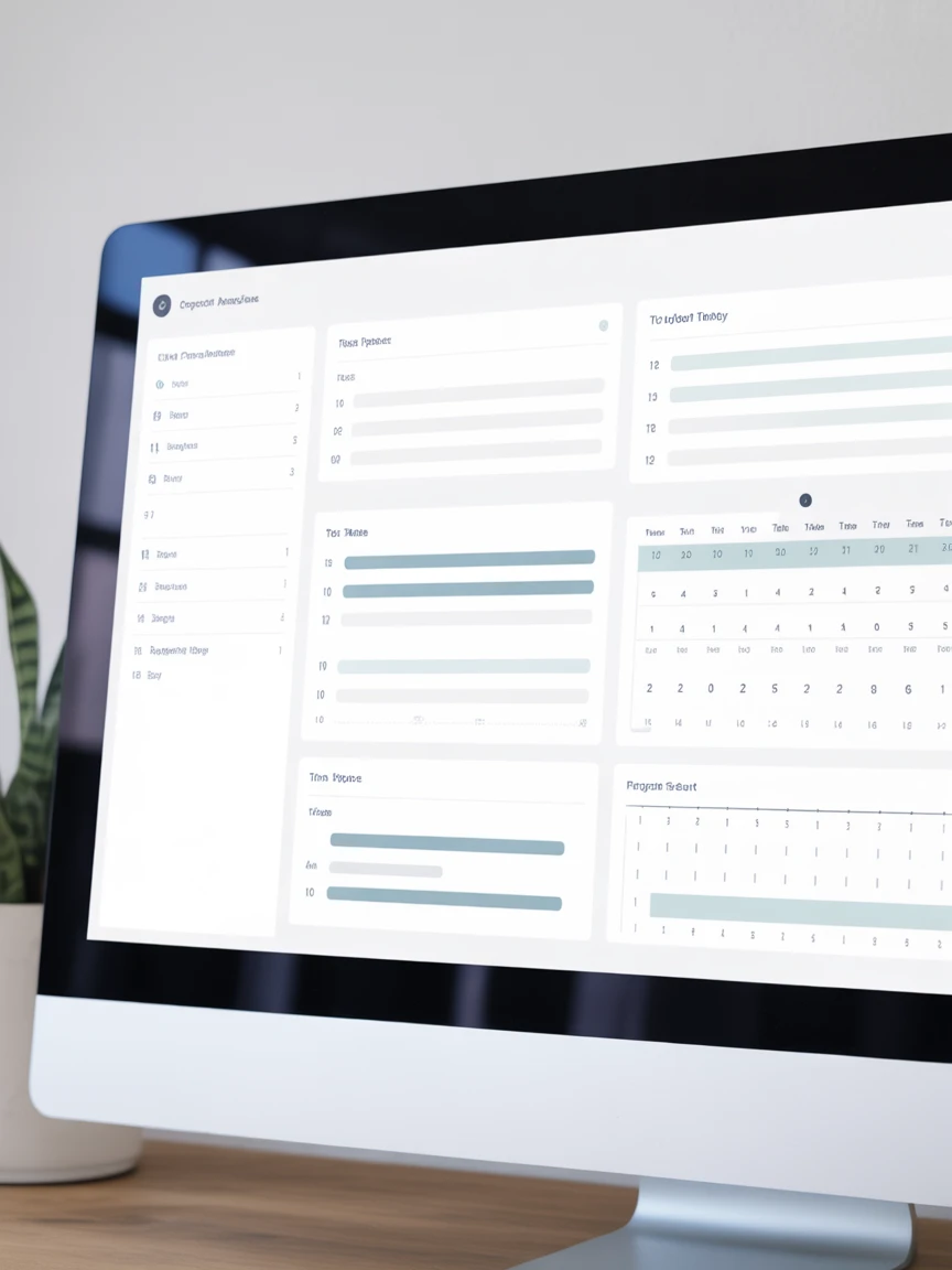 Modernes Projektmanagement-Dashboard mit Aufgaben, Terminen und Fortschrittsübersicht – Projektsteuerung Bau & Immobilien